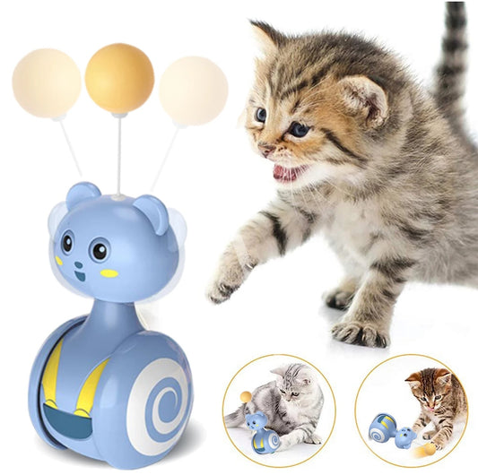 Boule rotative de jouet de plume interactif de chat