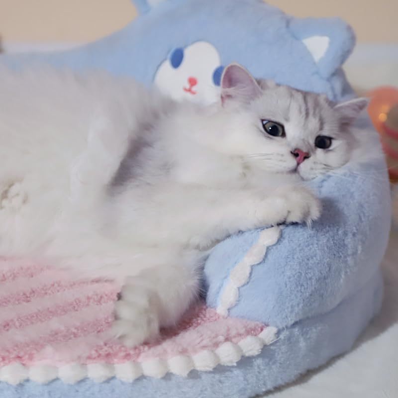 Katzenbett Möbel waschbar gemütliches warmes Kissen hohe Rückenlehne alle Jahreszeiten Umarmung Design