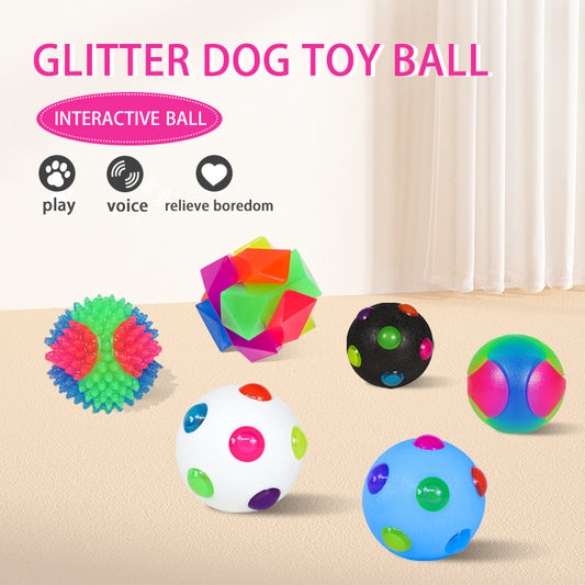 Balle interactive, lumineuse et élastique pour petit chien