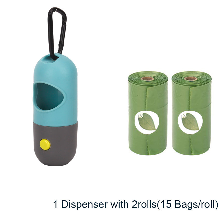LED Pet Waste Bag Dispenser mit Light Capsule Dog Toilet Picker Haustiere liefert tragbare Garbage Bags Organizer