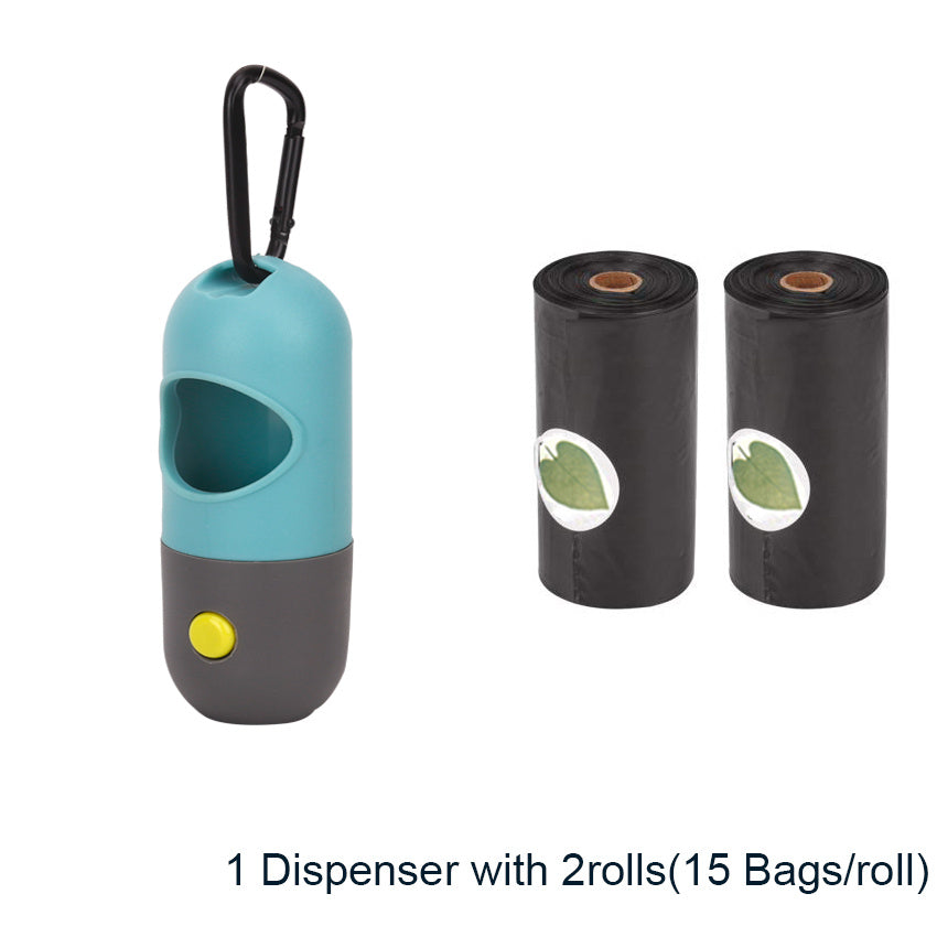 LED Pet Waste Bag Dispenser mit Light Capsule Dog Toilet Picker Haustiere liefert tragbare Garbage Bags Organizer
