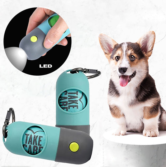LED Pet Waste Bag Dispenser mit Light Capsule Dog Toilet Picker Haustiere liefert tragbare Garbage Bags Organizer