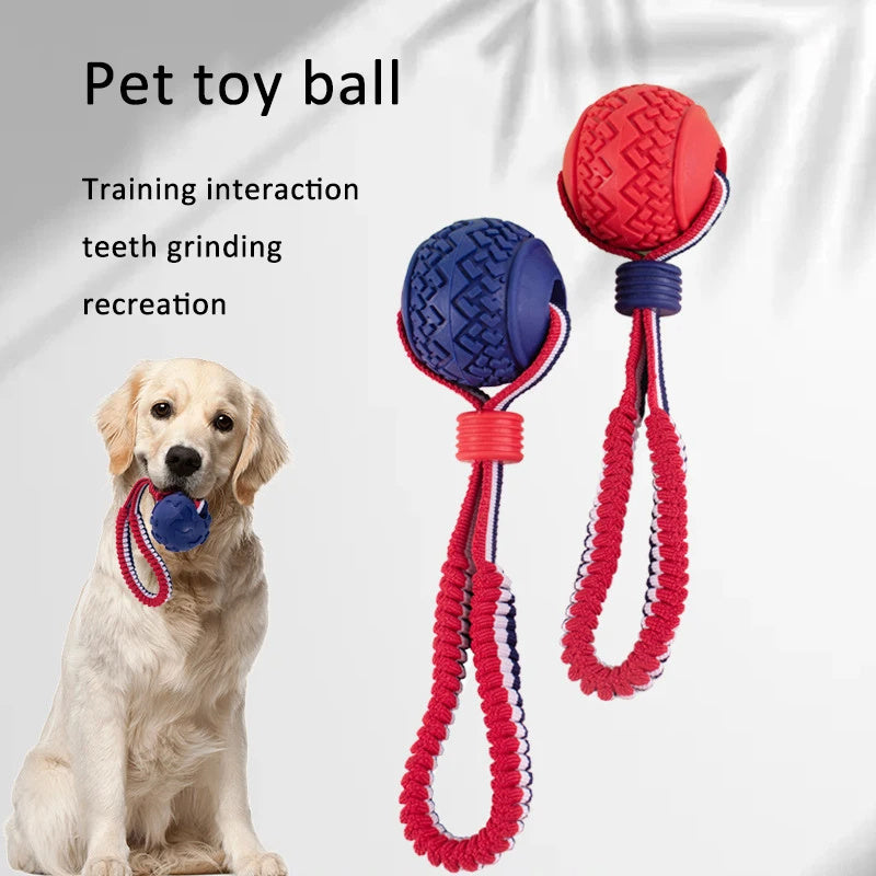 Interaktives Hundespielzeug Ball Interaktiver Beißring mit Seil Hundeball Haustierzubehör Kau-Ball Training für Wohnzimmer See Strand