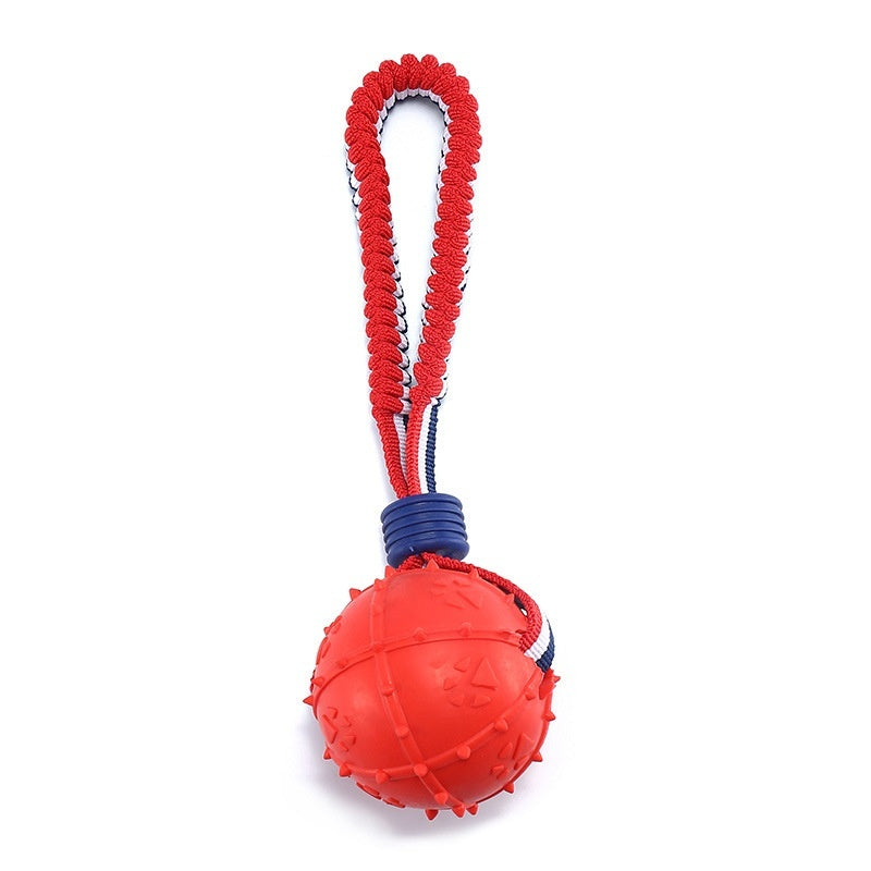 Interaktives Hundespielzeug Ball Interaktiver Beißring mit Seil Hundeball Haustierzubehör Kau-Ball Training für Wohnzimmer See Strand