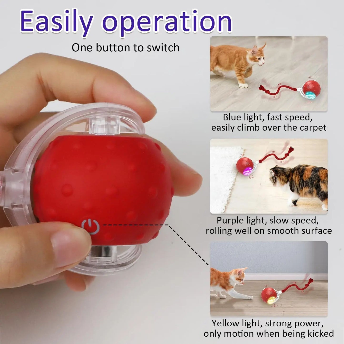 Neue Katze Rolling Ball Vogel Zwitschern Interaktive Katzen Haustiere Spielzeug Mot