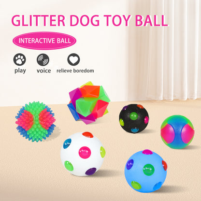 Balle interactive, lumineuse et élastique pour petit chien