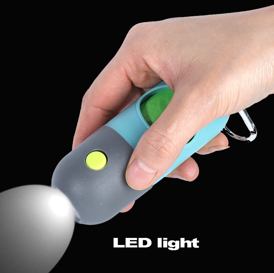 LED Pet Waste Bag Dispenser mit Light Capsule Dog Toilet Picker Haustiere liefert tragbare Garbage Bags Organizer