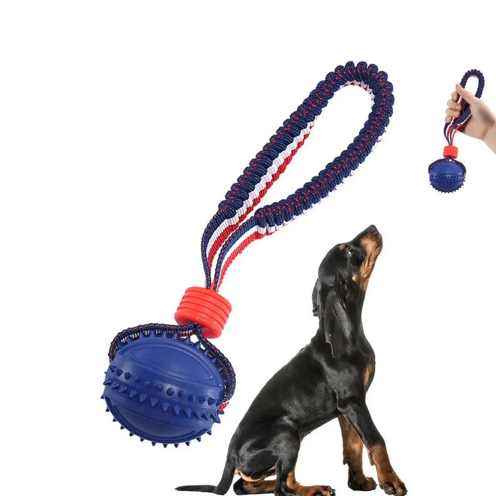 Interaktives Hundespielzeug Ball Interaktiver Beißring mit Seil Hundeball Haustierzubehör Kau-Ball Training für Wohnzimmer See Strand